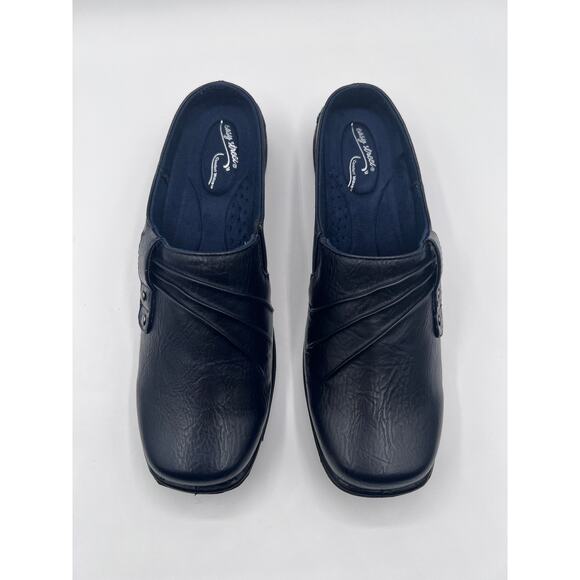 EASY STREET CASUAL 'HOLLY' COMFORT CLOGS MULE NAVY WOMENS 9N NARROW NEW - Picture 7 of 12